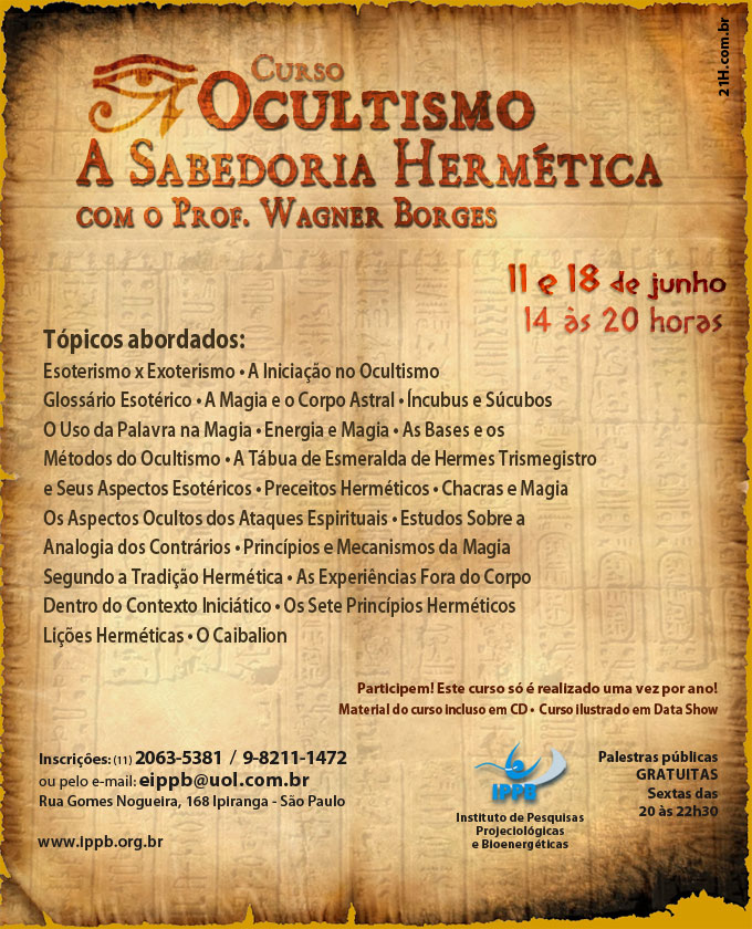 curso especial ocultismo a sabedoria hermetica junho 2016