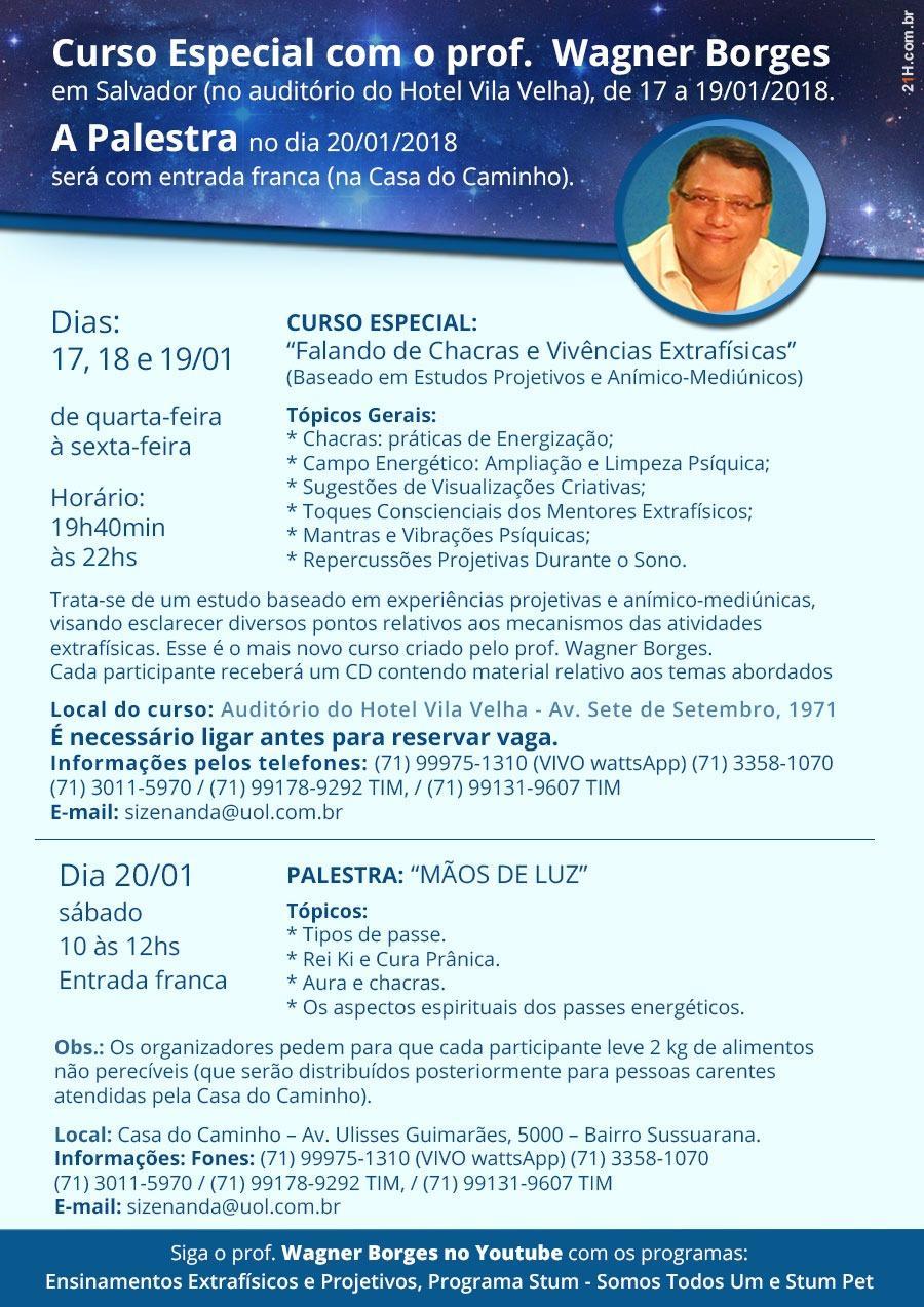 palestra e curso em salvador em janeiro de 2018