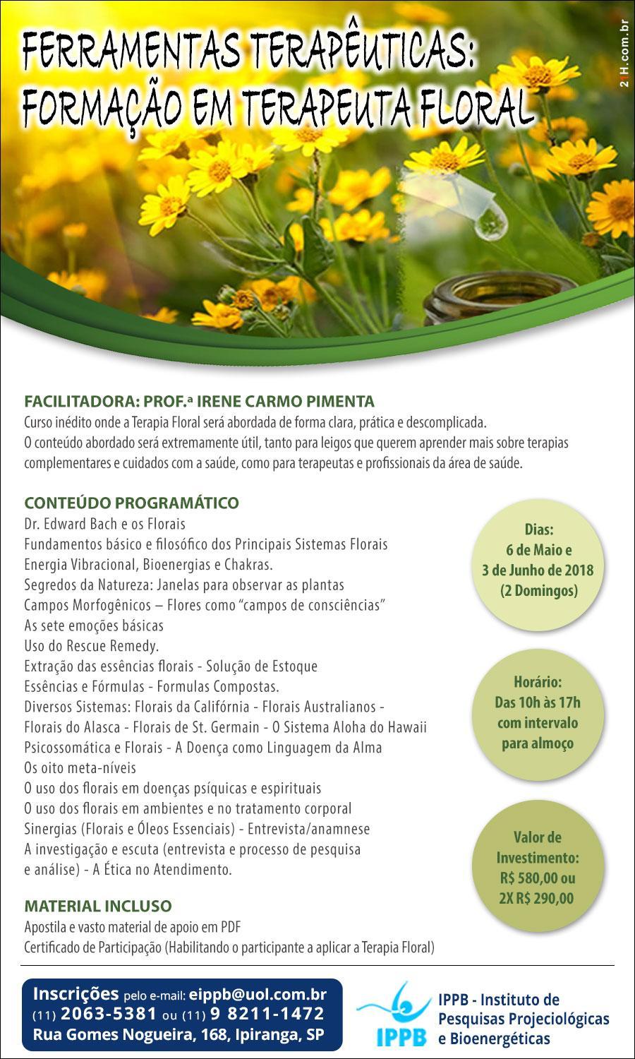 curso de formacao em terapeuta floral no ippb maio 2018
