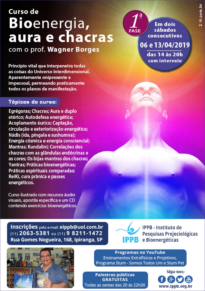 curso de bioenergia aura e chacras no ippb 1 fase abril 2019